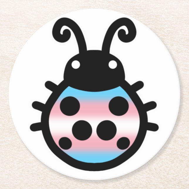 Dessous-de-verre Rond En Papier Tapis de verre Fière Ladybug Transgenre (Devant)