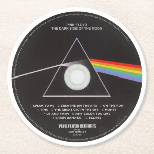 Dessous-de-verre Rond En Papier Tapis de verre - Pink Floyd Dark Side