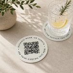 Dessous-de-verre Rond En Papier Tapis de verre QR Code | Gris Affaires Scannables<br><div class="desc">Ce dessous de verre est un tapis de verre personnalisé avec un code QR pour scanner le menu d'affaires pour diriger les invités vers un menu numérique, un site web, un lien de réservation, une page de revue, un profil social ou un formulaire de contact. La palette de couleurs grise...</div>