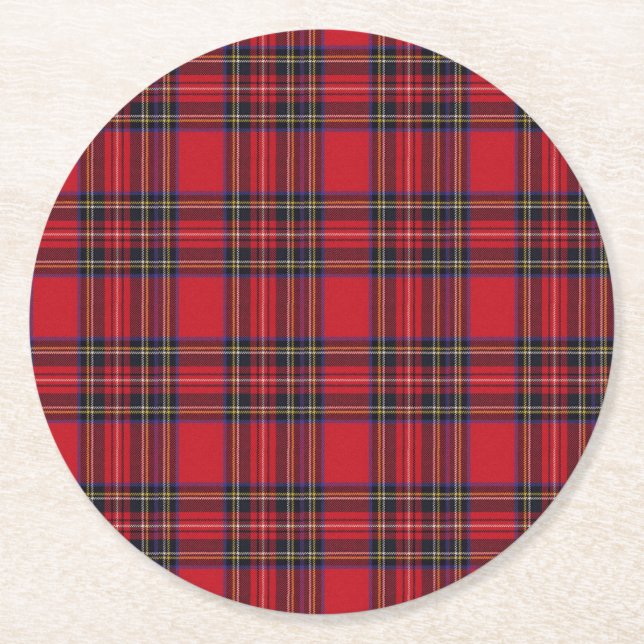 Dessous-de-verre Rond En Papier Tartan royal de Stewart (Devant)