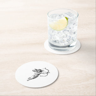 Dessous-de-verre Rond En Papier Tasse vintage en papier de l'amour de chérubin Cup