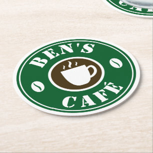 Dessous-de-verre Rond En Papier Tasses à café personnalisées et dessous de verre l