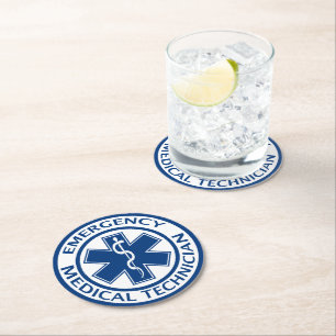 Dessous-de-verre Rond En Papier Technicien médical d'urgence