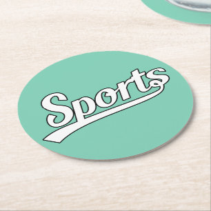 Dessous-de-verre Rond En Papier Texte Design : SPORTS white + your own text & idea