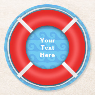Dessous-de-verre Rond En Papier Texte personnalisé Lifebuoy