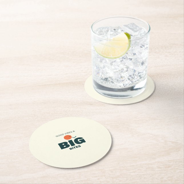 Dessous-de-verre Rond En Papier Thanksgiving/Friendsgiving Dinner Coaster (En situation)