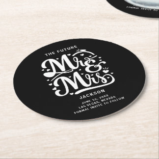 Dessous-de-verre Rond En Papier The Future Mr and Mrs Wedding Save the Date
