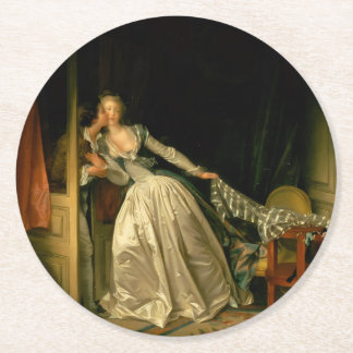 Dessous-de-verre Rond En Papier The Stolen Kiss Fragonard