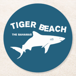 Dessous-de-verre Rond En Papier Tiger Beach - Bahamas Plongée avec requins