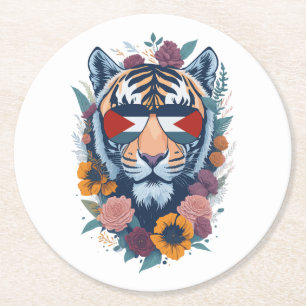 Dessous-de-verre Rond En Papier Tigre palestinien - DRAPEAU DE Palestine - Don pou