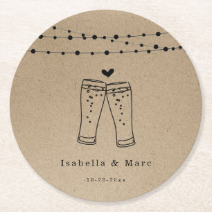 Dessous-de-verre Rond En Papier Toast à la bière