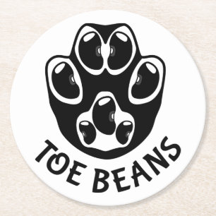 Dessous-de-verre Rond En Papier Toe Beans - Haricots Noirs