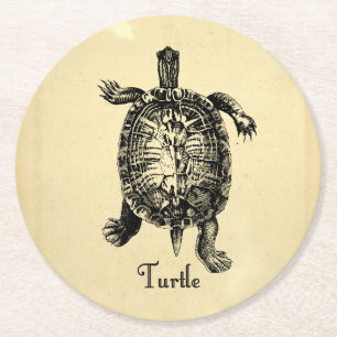 Dessous-de-verre Rond En Papier TORTUE vintage