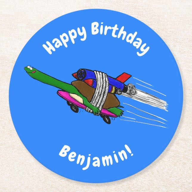 Dessous-de-verre Rond En Papier Tortue volante (Devant)