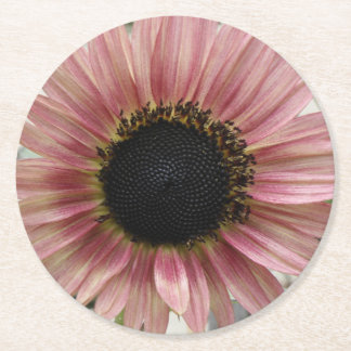 Dessous-de-verre Rond En Papier Tournesol rose pâle