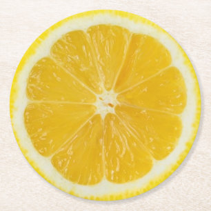 Dessous-de-verre Rond En Papier Tranche de citron