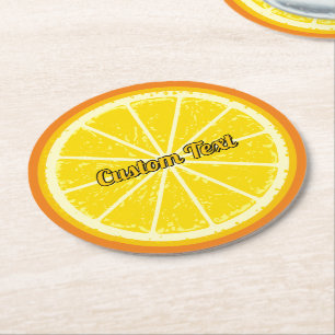 Dessous-de-verre Rond En Papier tranche orange