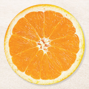 Dessous-de-verre Rond En Papier tranche orange