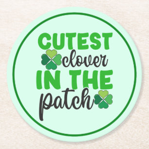 Dessous-de-verre Rond En Papier Trèfle le plus mignon du patch-61106