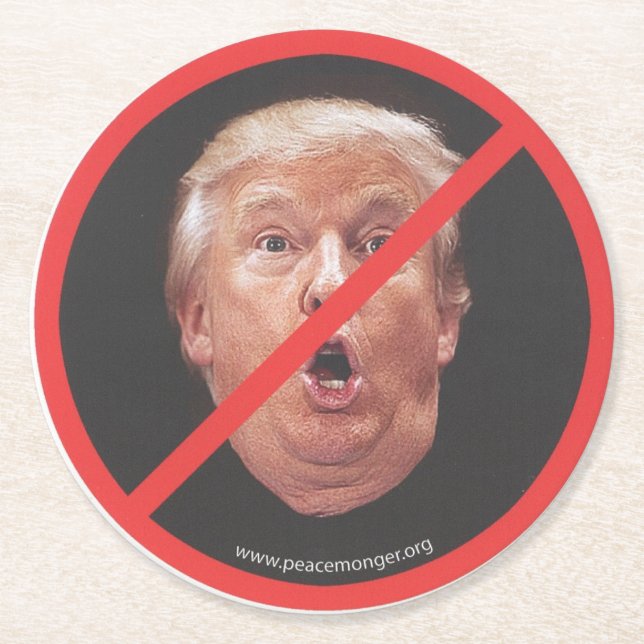 Dessous-de-verre Rond En Papier Trump Face Paper Coaster (Devant)