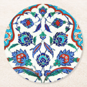Dessous-de-verre Rond En Papier tuile de iznik