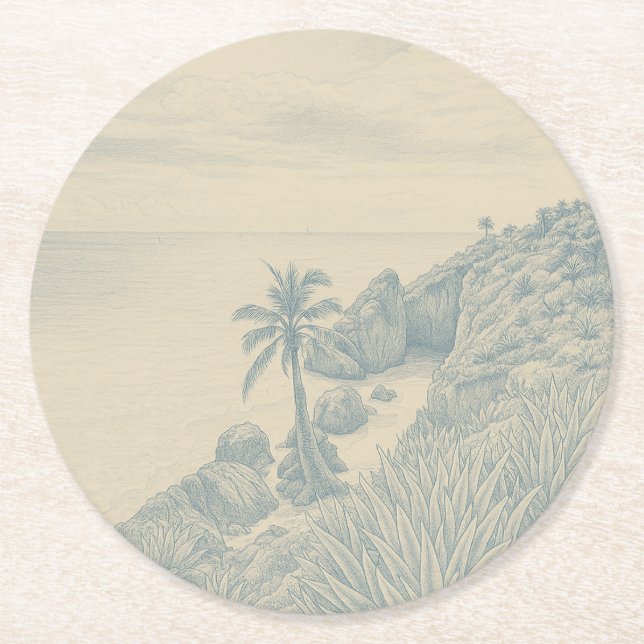 Dessous-de-verre Rond En Papier Tulum Paper Coaster (Devant)