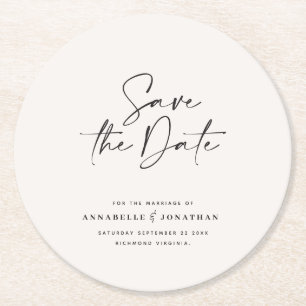 Dessous-de-verre Rond En Papier Typographiy wedding announcement
