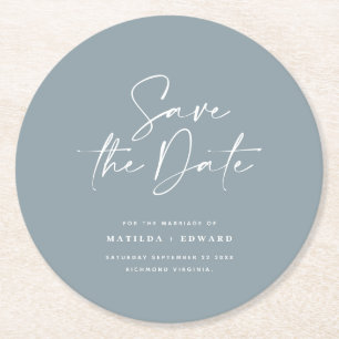 Dessous-de-verre Rond En Papier Typographiy wedding announcement