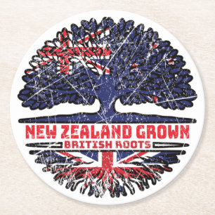 Dessous-de-verre Rond En Papier Uk United Kingdom British New Zealander Zealand