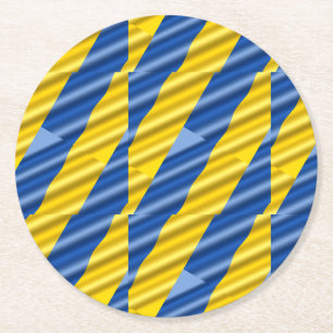 Dessous-de-verre Rond En Papier Ukraine bleue et jaune Inspiration de la paix anti