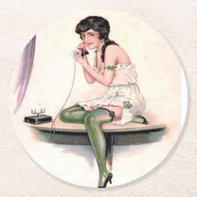 Dessous-de-verre Rond En Papier Un pack de six dessous de verre (Devant)