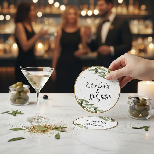 Dessous-de-verre Rond En Papier Un peu de plaisir Soirée Martini (Créateur téléchargé)