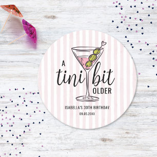 Dessous-de-verre Rond En Papier Un peu plus âgé Anniversaire sur le thème de Pink