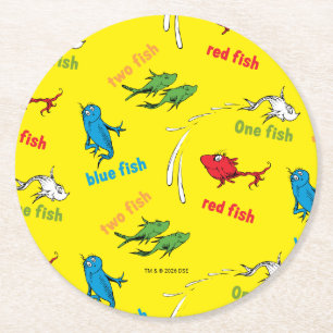 Dessous-de-verre Rond En Papier Un Poisson Deux Poissons Motif Jaune
