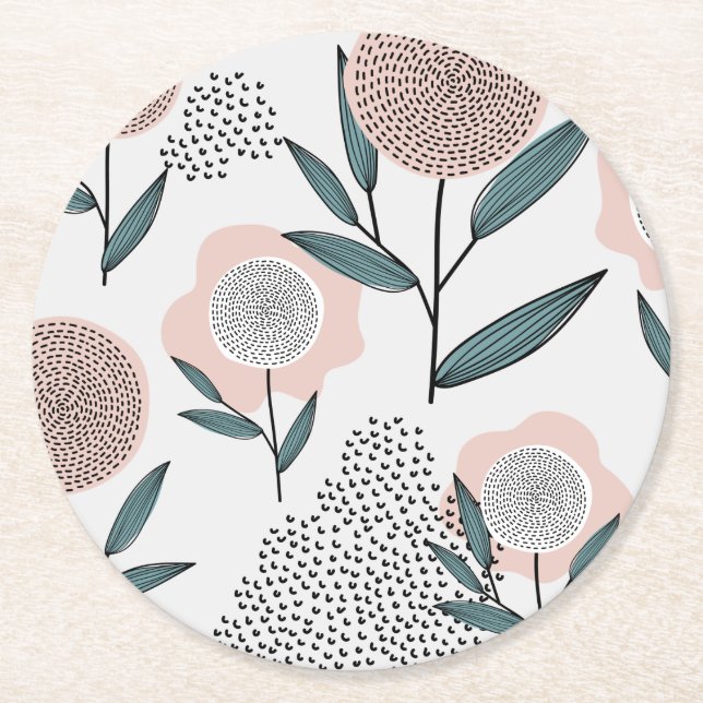 Dessous-de-verre Rond En Papier Un rose (Devant)