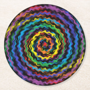 Dessous-de-verre Rond En Papier Une Détonation Colorée