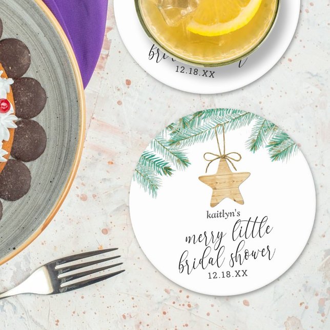 Dessous-de-verre Rond En Papier Une Jolie Petite Fête des mariées (Créateur téléchargé)