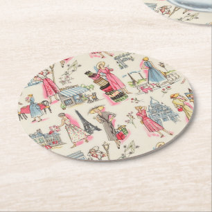 Dessous-de-verre Rond En Papier Une journée à Paris