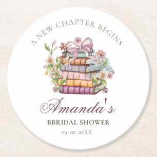 Dessous-de-verre Rond En Papier Une nouvelle Fête des mariées de livre de chapitre