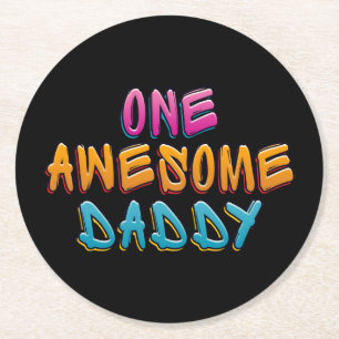 Dessous-de-verre Rond En Papier Une super typographie du graffiti pour papa Desso
