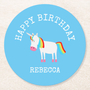 Dessous-de-verre Rond En Papier Unicorne