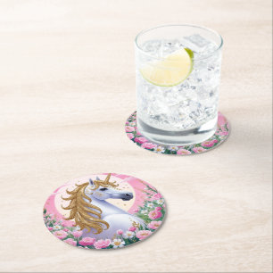 Dessous-de-verre Rond En Papier Unicorne magique
