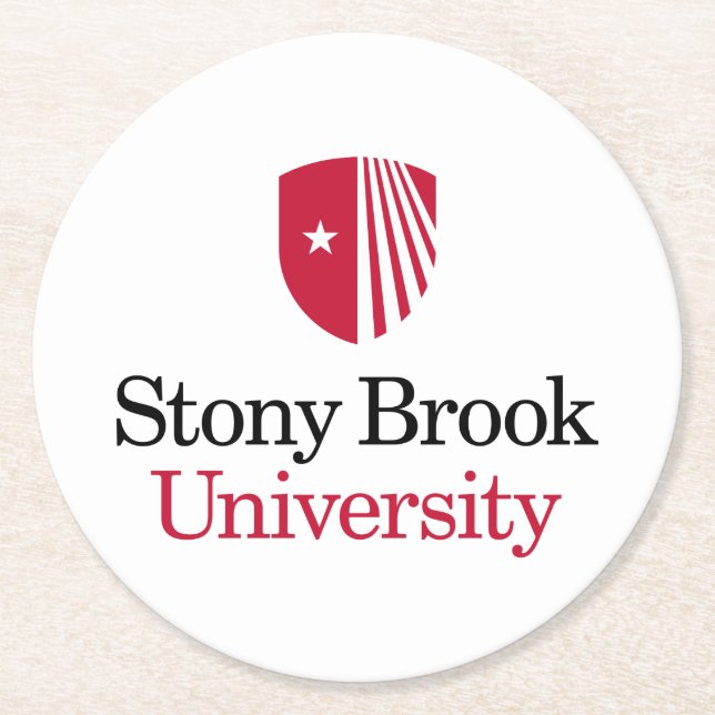 Dessous-de-verre Rond En Papier Université Stony Brook | Mot-symbole (Devant)