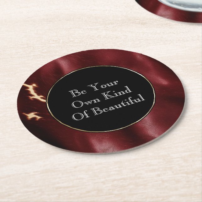 Dessous-de-verre Rond En Papier Vachette rouge profonde du sud-ouest (Incliné)