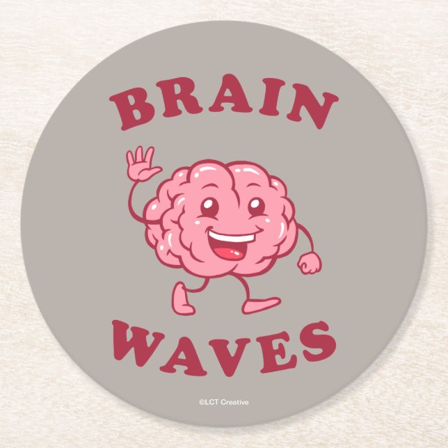 Dessous-de-verre Rond En Papier Vagues cérébrales (Devant)