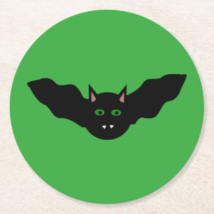 Dessous-de-verre Rond En Papier Vampire Chat Face Bat Halloween Dessous de verre e