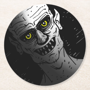 Dessous-de-verre Rond En Papier Vampire diabolique d'Halloween