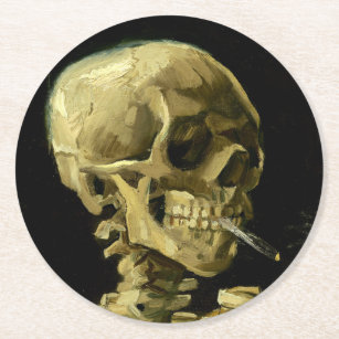 Dessous-de-verre Rond En Papier Van Gogh Fumer du squelette