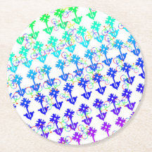 Vélos Et Fleurs Dessous de verre En Papier