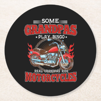 Dessous-de-verre Rond En Papier Véritable Grandpas Ride Motos Moto Lover